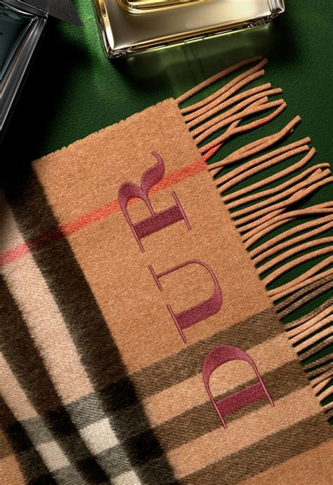 personalised initial scarf burberry|Burberry b 135 cashmere scarf.